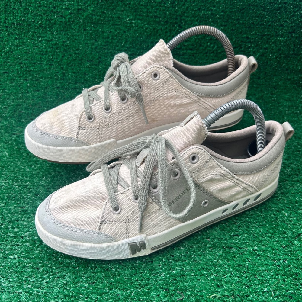 Merrell Whitepine Crew Womens 8 Canvas Sneakers Grey Beige J03874 Low Top Shoes